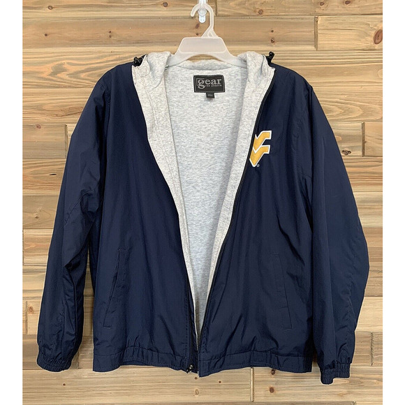 GEAR FOR SPORTS 90s West Virginia Mountaineers Full Zip Hooded Jacket Men's Sz L - Picture 2 of 11
